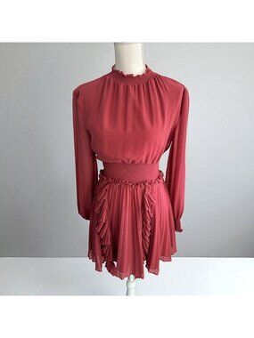 KEEPSAKE Rose Dropwaist Smocked Ruffle Mini Dress Size XS